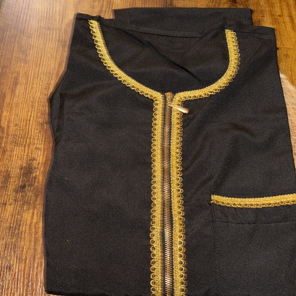 Men’s Long Black Muslim Kaftan Robe 2XL *NEW* - Picture 3 of 5